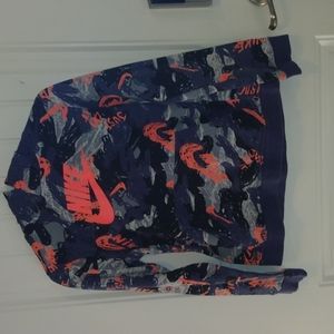 Nike hoodie youth large. Blue,orange,grey and black